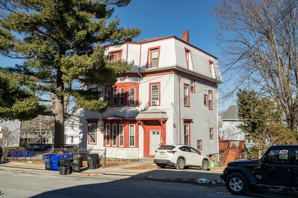a car parked on the side of a street