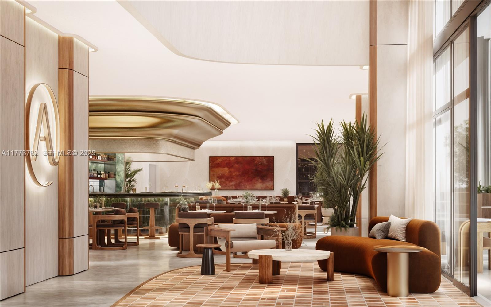 1265 Southwest 22nd Street, Unit 515 Miami, FL 33145 - Photo 13 of 13 a living room with patio furniture and a floor to ceiling window