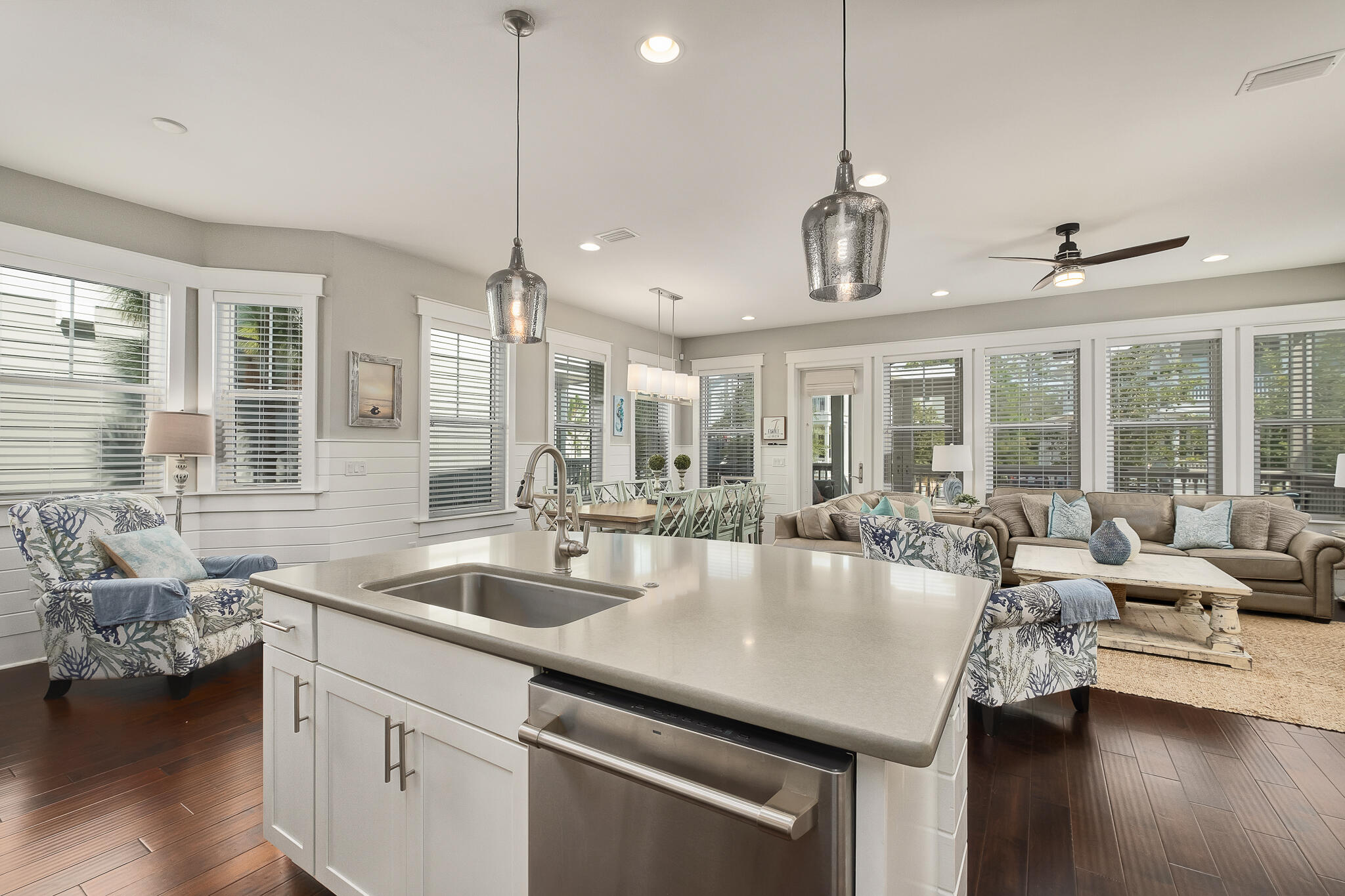 442 Flatwoods Forest Loop Santa Rosa Beach, FL 32459 - Photo 10 of 46 a very nice looking living room with dining room and wooden floor