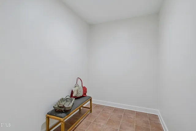 a view of small space with empty racks