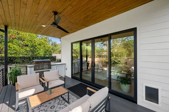 a outdoor living space with patio furniture