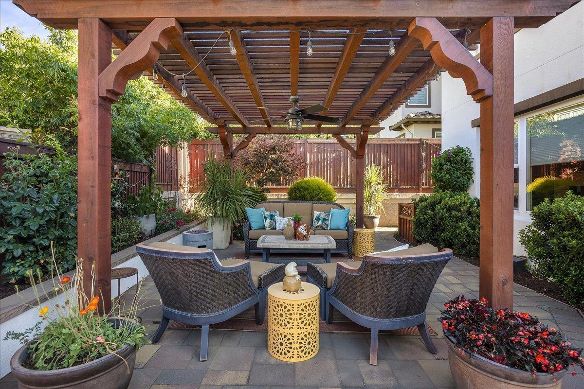 7626 Braid Court Gilroy, CA 95020 - Photo 37 of 49 a outdoor living space with furniture and garden