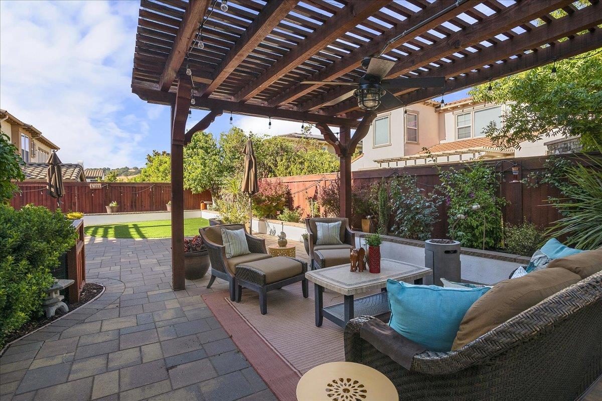 7626 Braid Court Gilroy, CA 95020 - Photo 38 of 49 a view of a patio with couches chairs and a potted plants