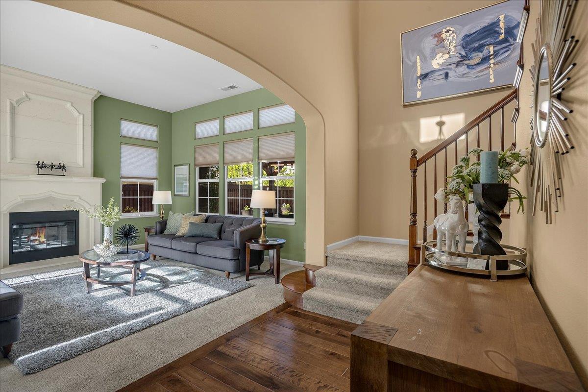 7626 Braid Court Gilroy, CA 95020 - Photo 10 of 49 a living room with furniture and a fireplace