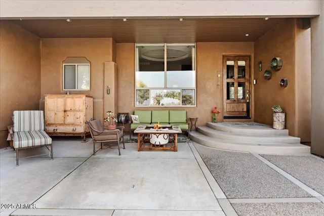an aerial view of residential house with an outdoor space