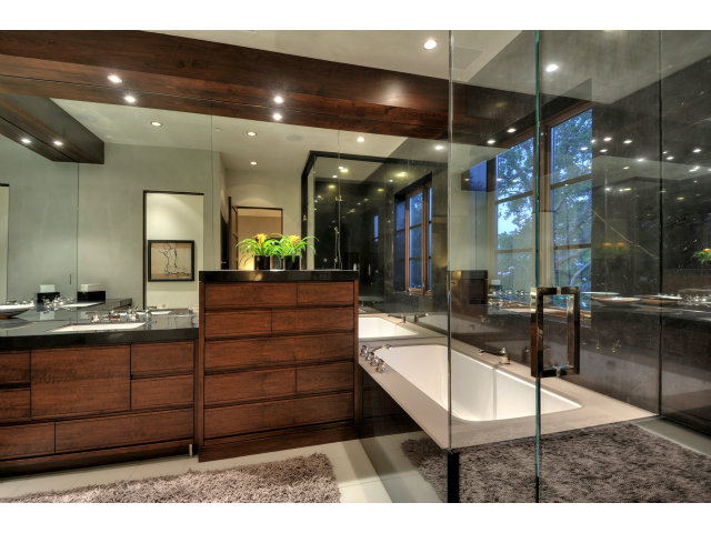 11580 Old Ranch Road Los Altos Hills, CA 94024 - Photo 21 of 22 a room with lots of wooden furniture and glass door
