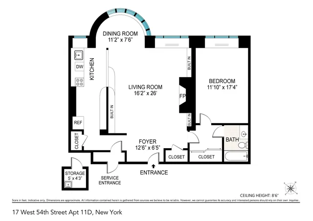 $615,000 | 17 West 54th Street, Unit 11D | Midtown Central