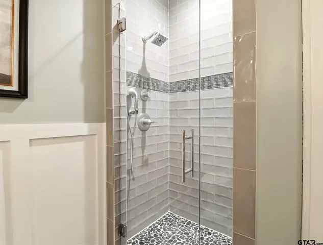 a bathroom with a shower