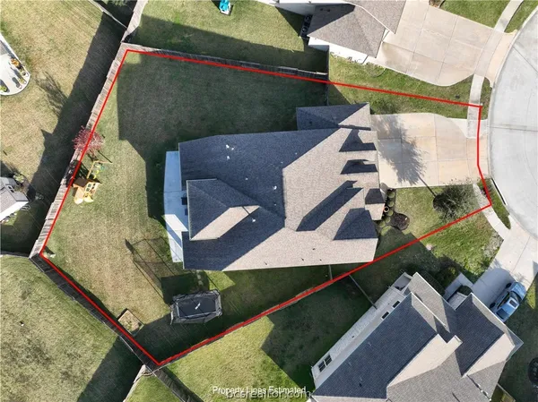 an aerial view of a house