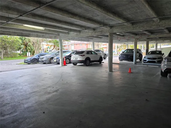 a car parked in a parking garage