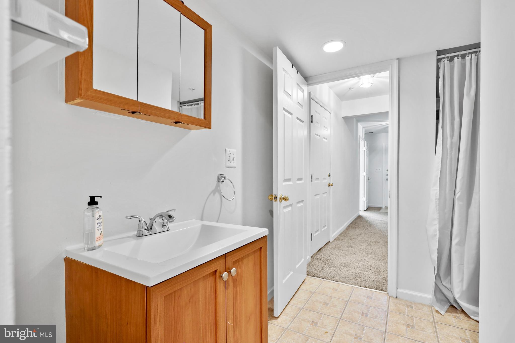 437-439 &445 Kenneth Square Baltimore, MD 21212 - Photo 14 of 40 a bathroom with a sink a mirror and a shower