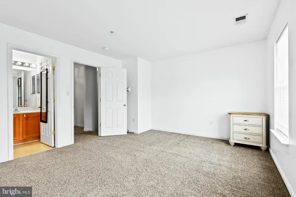 an empty room with closet
