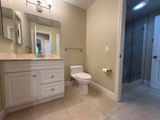 an empty room with a workbench