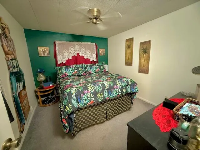 a bedroom with bed and a window