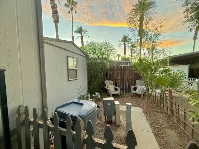 a view of an outdoor space with seating area
