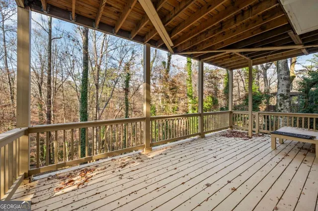 a view of a wooden fence