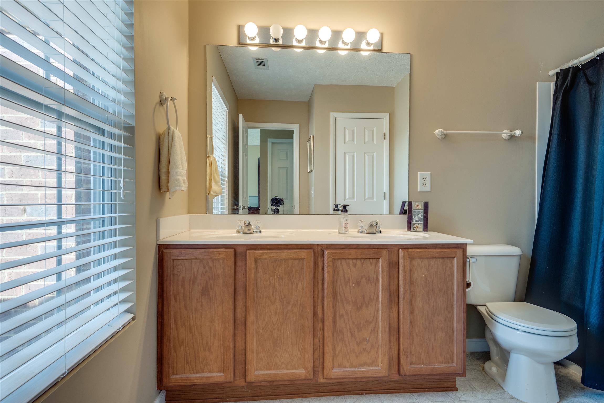 8215 Rossi Road Brentwood, TN 37027 - Photo 16 of 26 a bathroom with a double vanity sink mirror and toilet