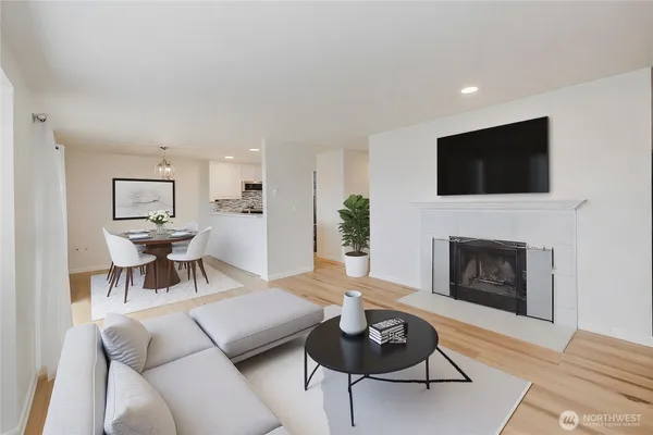a living room with furniture