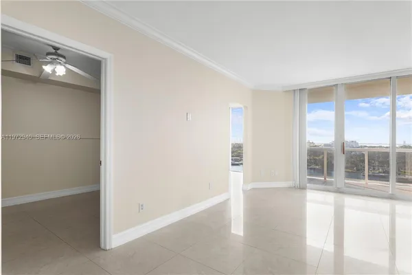 an empty room with a window