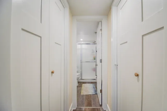 a view of bathroom with shower