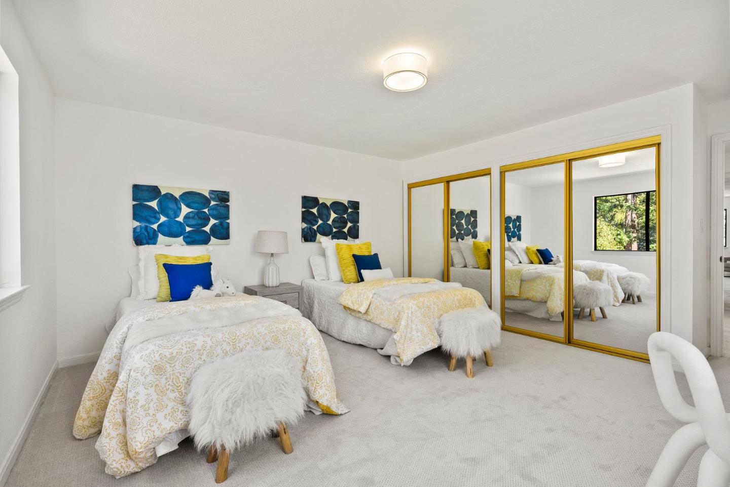 1475 Oak Rim Drive Hillsborough, CA 94010 - Photo 33 of 72 a bed room with two beds and a large window