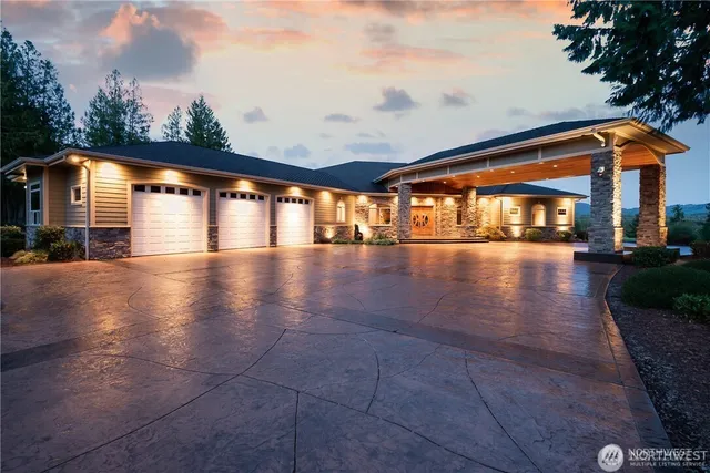 a view of a building with a yard