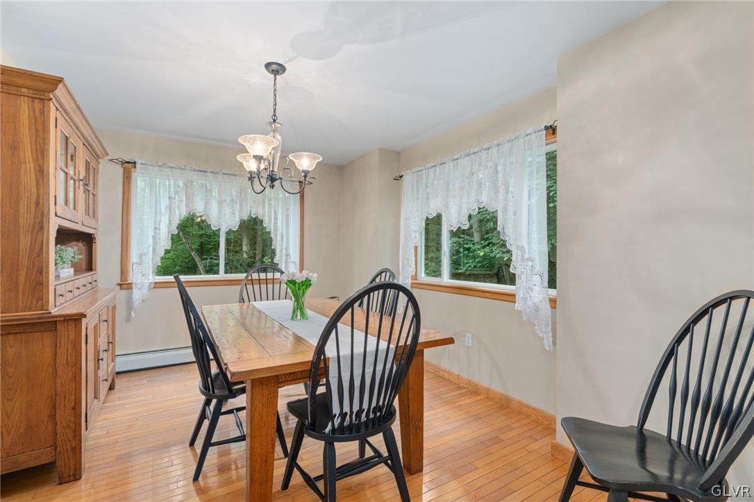 3220 Winding Road Kintnersville, PA 18930 - Photo 32 of 50 a view of a dining room with furniture window and outside view