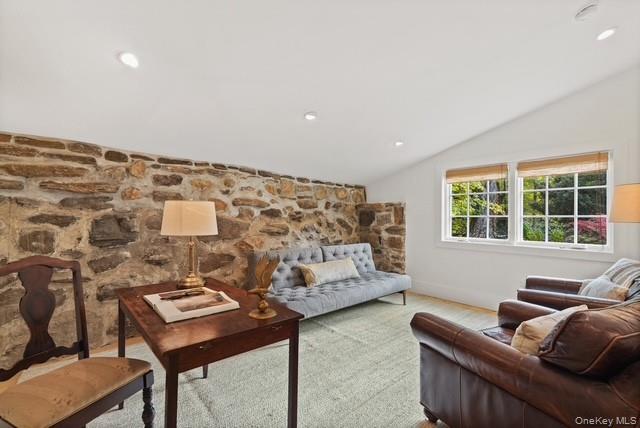 38 A Creemer Road Armonk, NY 10504 - Photo 10 of 23 The cozy den/office with the unique rock foundation wall.