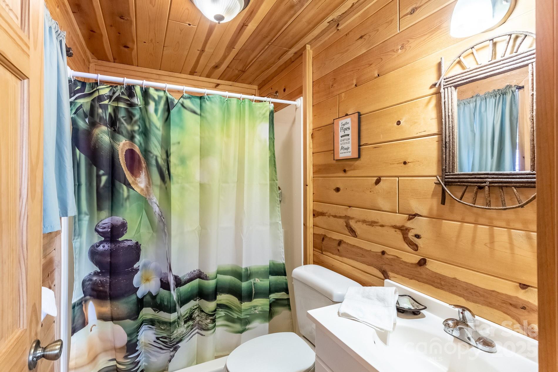 283 Walnut Cv Ridge Bryson City, NC 28713 - Photo 14 of 42 a bathroom with a sink mirror and tub