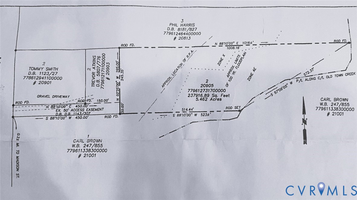 20905 Matoaca Road Petersburg, VA 23803 - Photo 8 of 8 Survey Plat. Depicting property boundaries, parcel