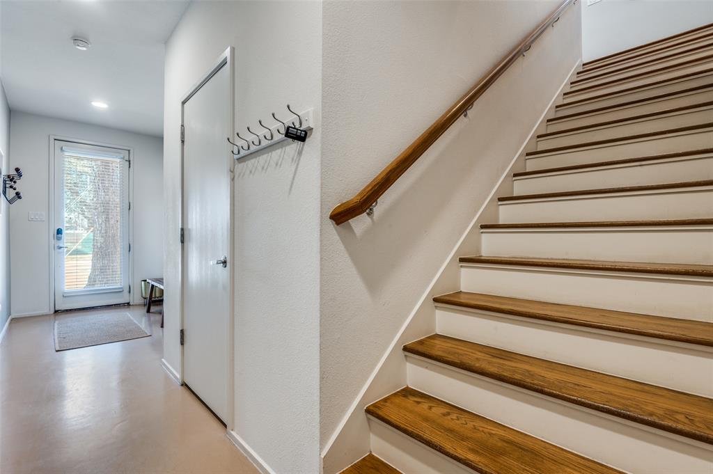 2012 Matilda Street Dallas, TX 75206 - Photo 4 of 24 a view of entryway with wooden floor and stairs