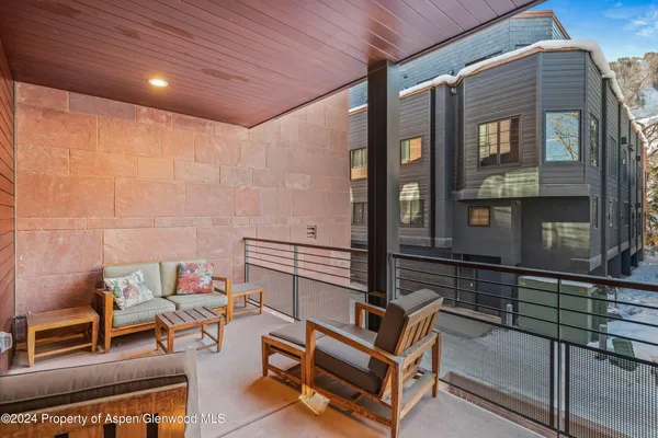 a outdoor living space with furniture