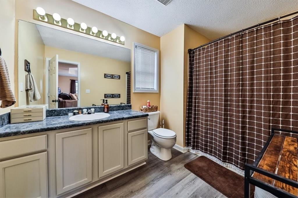 385 Prometheous Way Rockmart, GA 30153 - Photo 16 of 27 a bathroom with a sink mirror vanity and a toilet