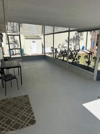 a bathroom with a large window