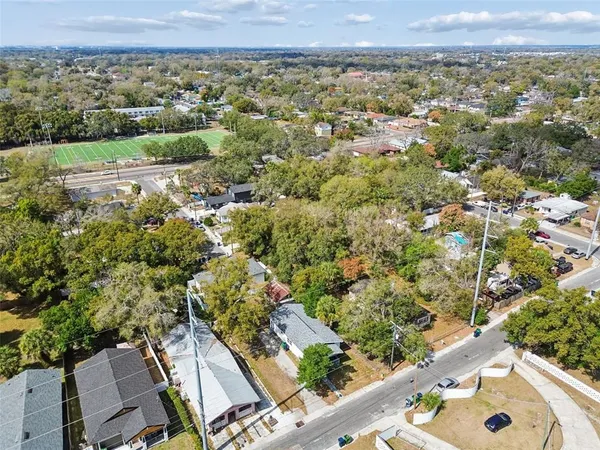 an aerial view of a city