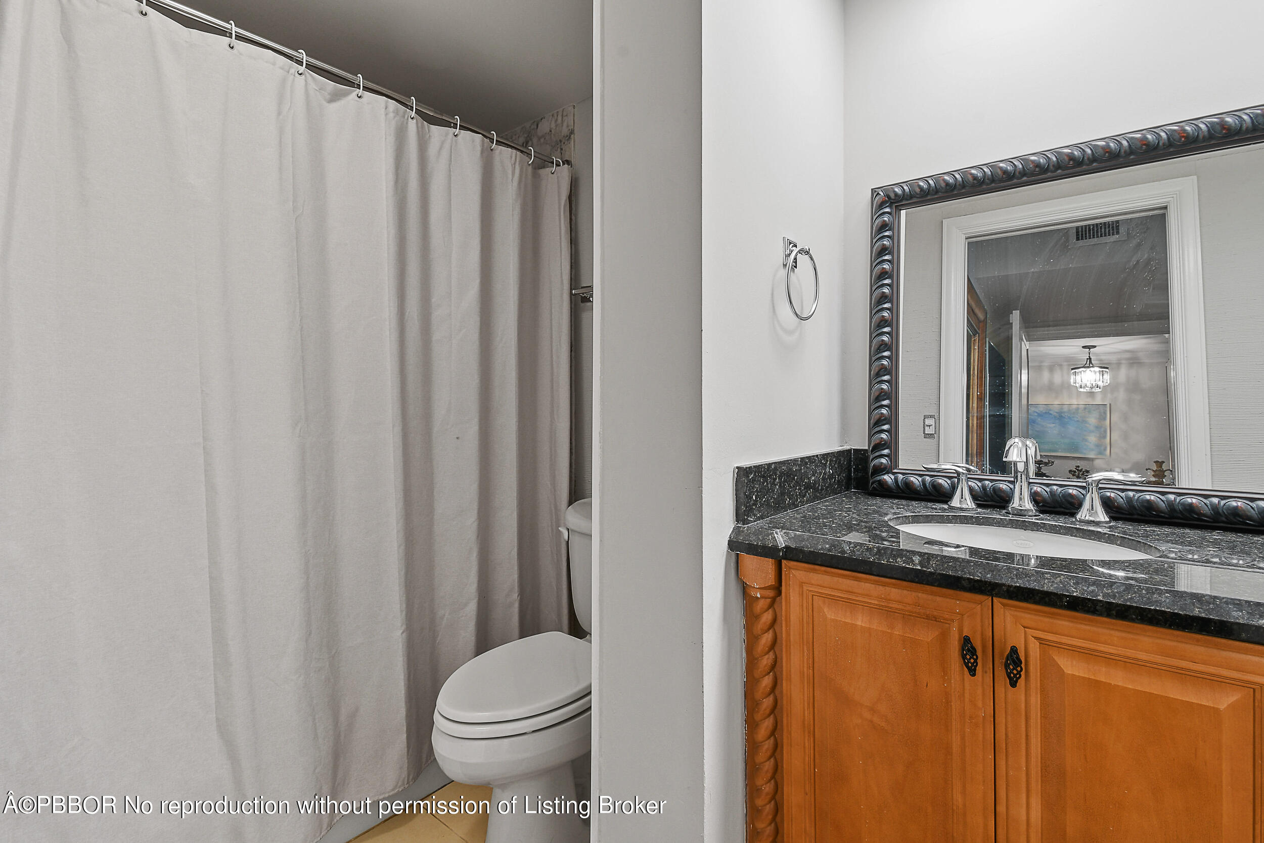 2170 Ibis Isle Road, Unit 2 Palm Beach, FL 33480 - Photo 20 of 38 a bathroom with a granite countertop sink and a mirror