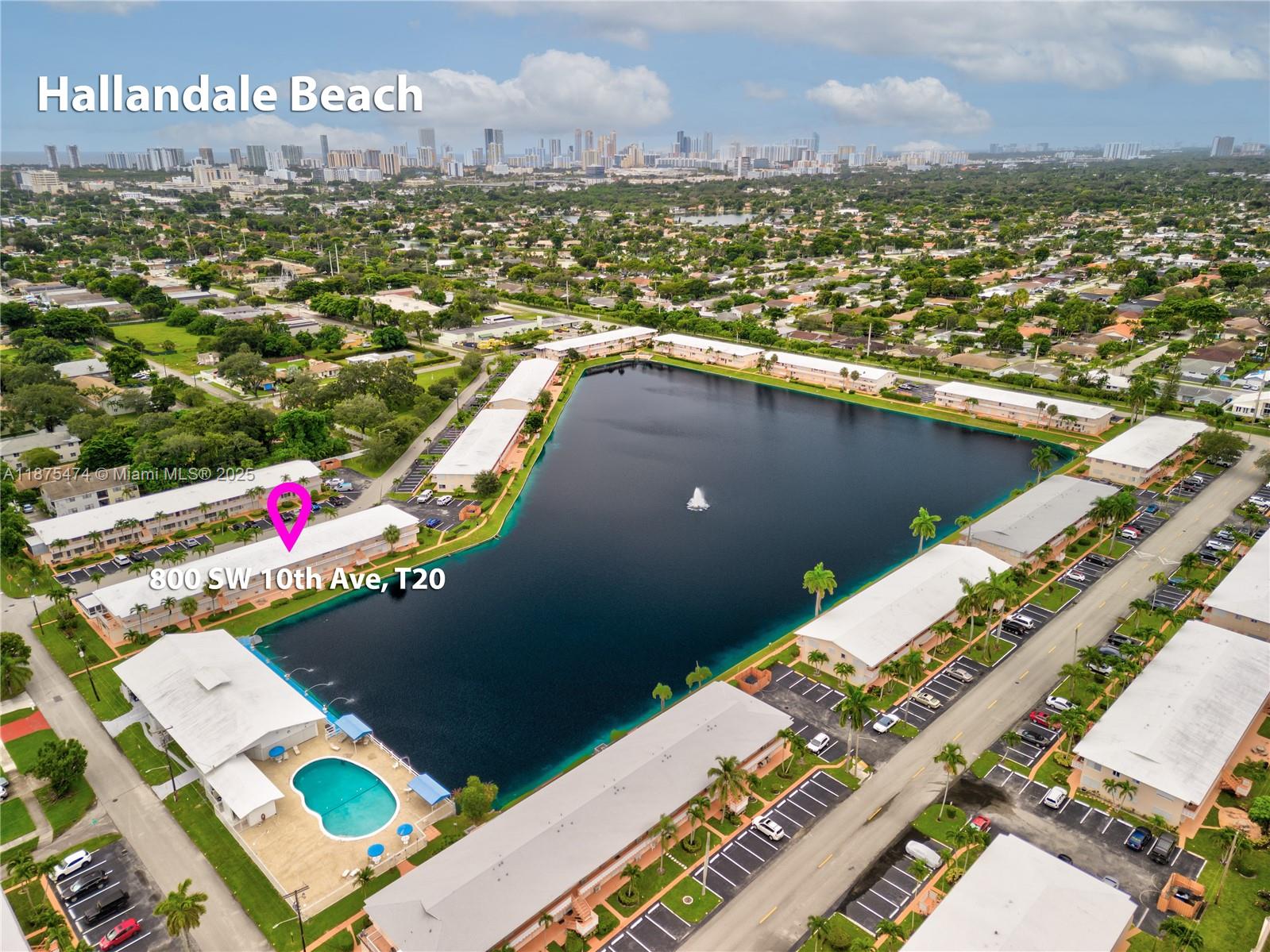 800 Southwest 10th Terrace, Unit 20T Hallandale Beach, FL 33009 - Photo 22 of 28 an aerial view of residential houses with outdoor space