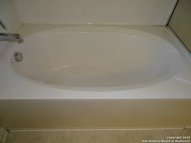 a close up of a bathtub