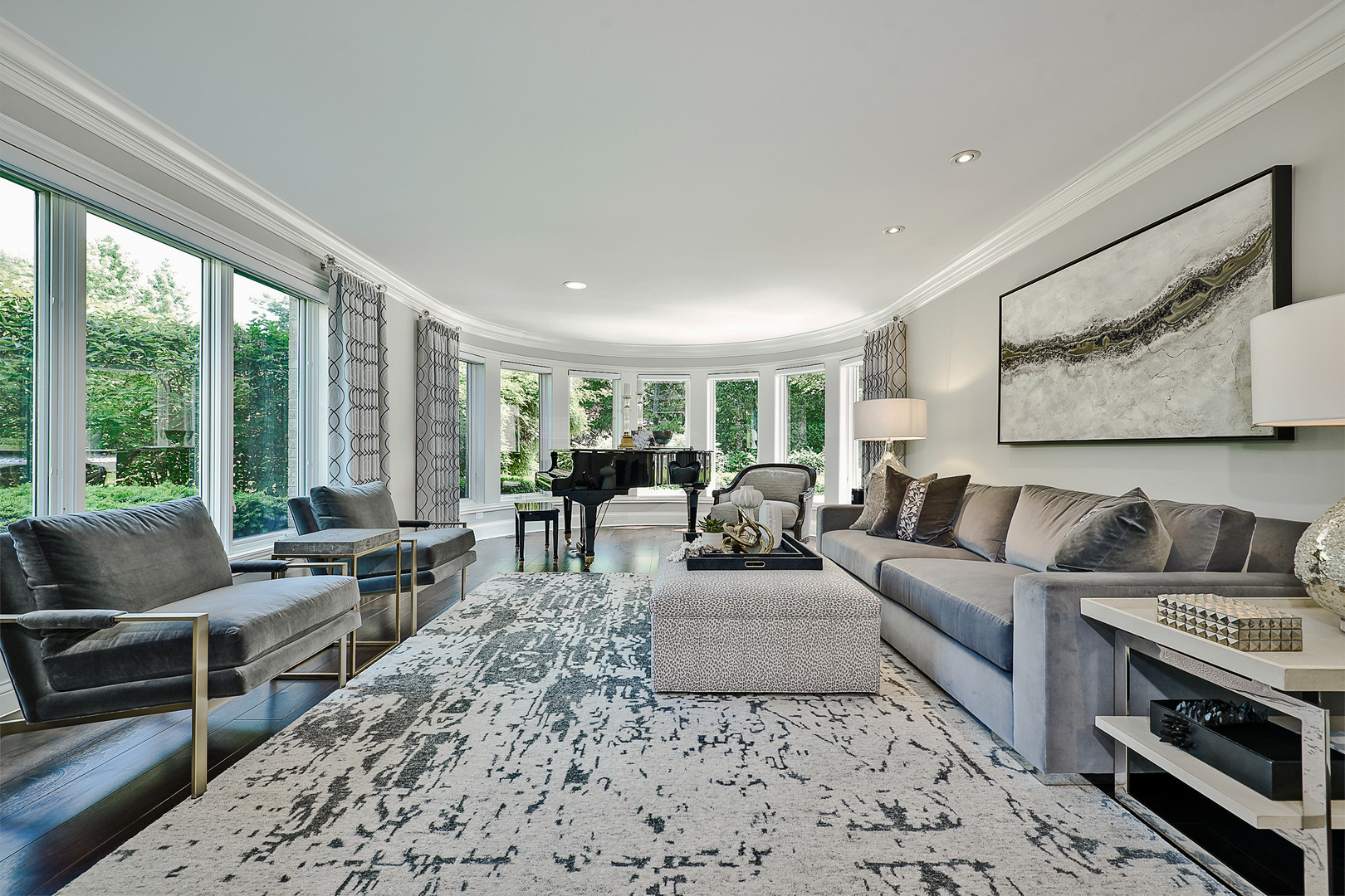 1877 Banbury Road Inverness, IL 60067 - Photo 8 of 59 a living room with furniture and large windows