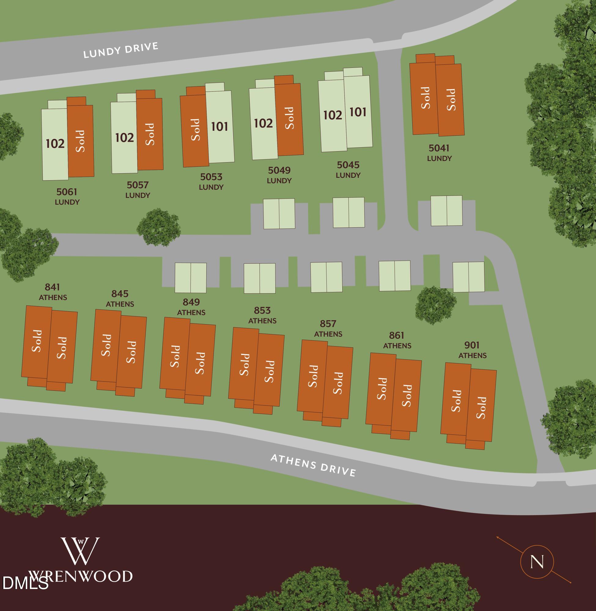 5045 Lundy Drive, Unit 101 Raleigh, NC 27606 - Photo 35 of 49 Wrenwood_Site_Map_vFinal-r5-10 7 25