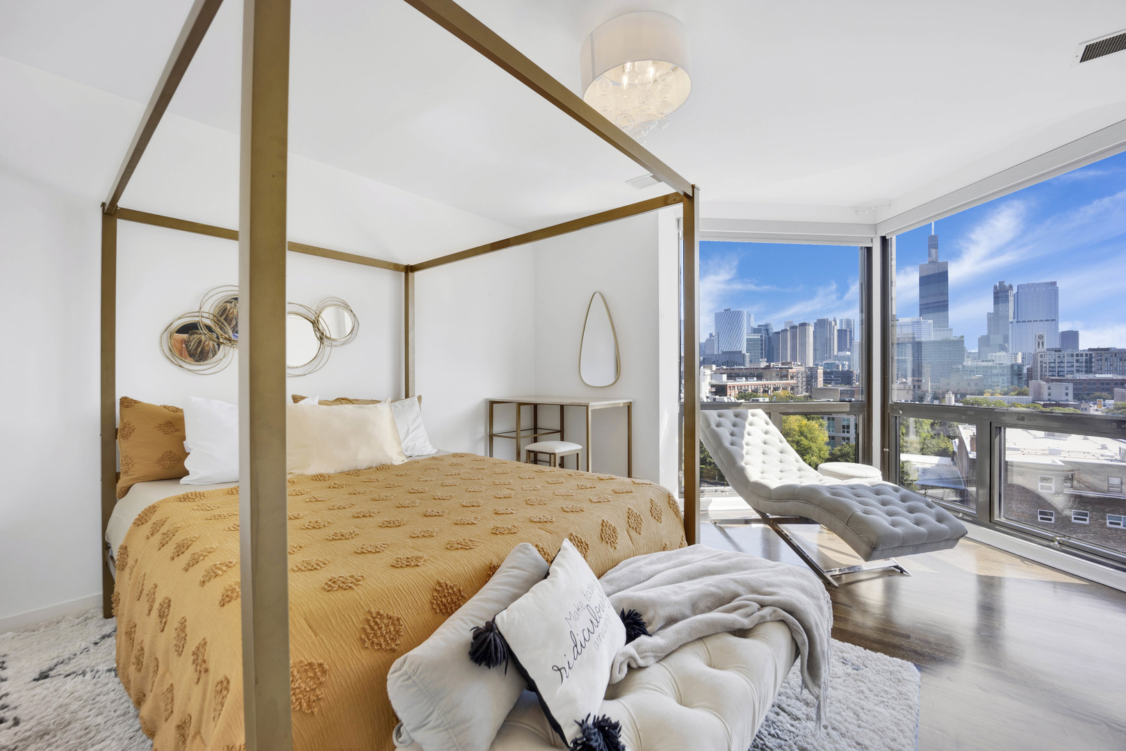 222 South Racine Avenue, Unit 606 Chicago, IL 60607 - Photo 11 of 20 a bedroom with furniture and a large window