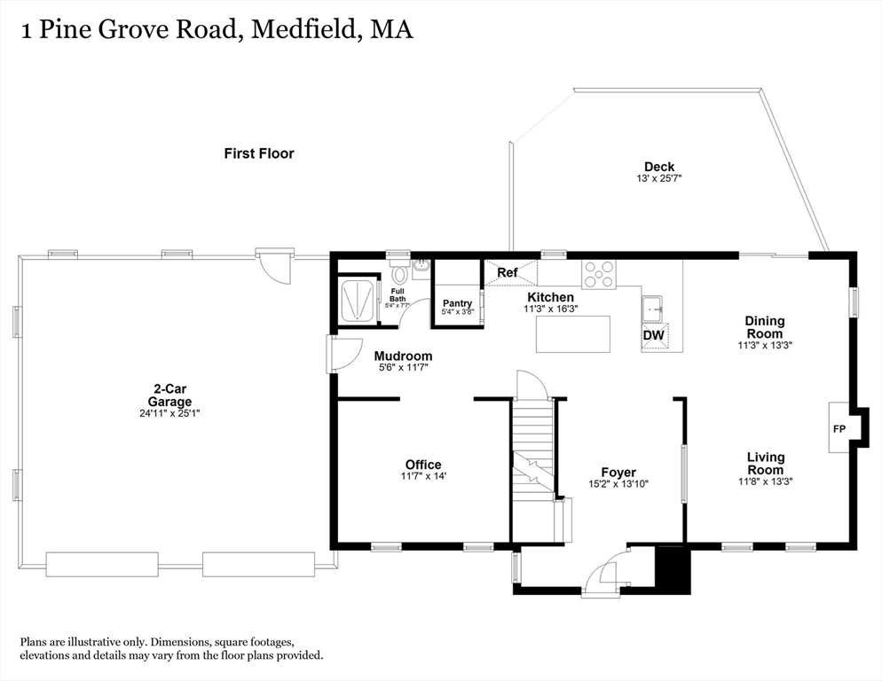 1 Pine Grove Road Medfield, MA 02052 - Photo 34 of 36 a picture of a floor plan