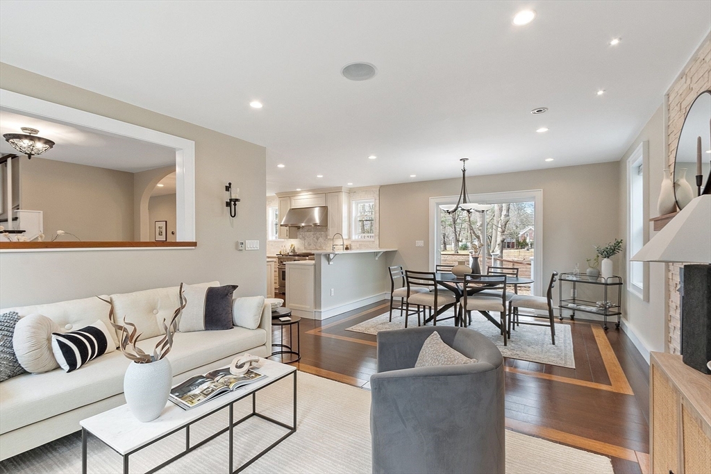 1 Pine Grove Road Medfield, MA 02052 - Photo 9 of 36 a living room with furniture and a view of kitchen