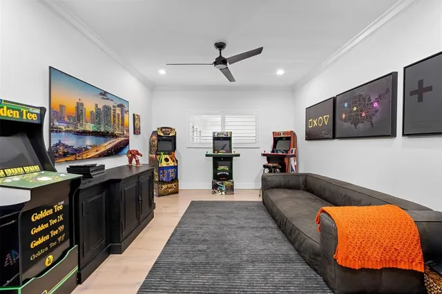 a living room with furniture