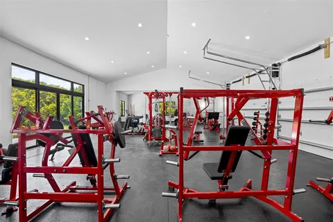 a view of an outdoor space and tennis court