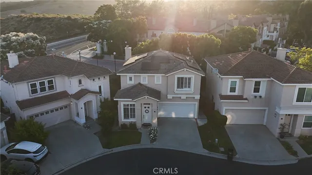 an aerial view of multiple houses