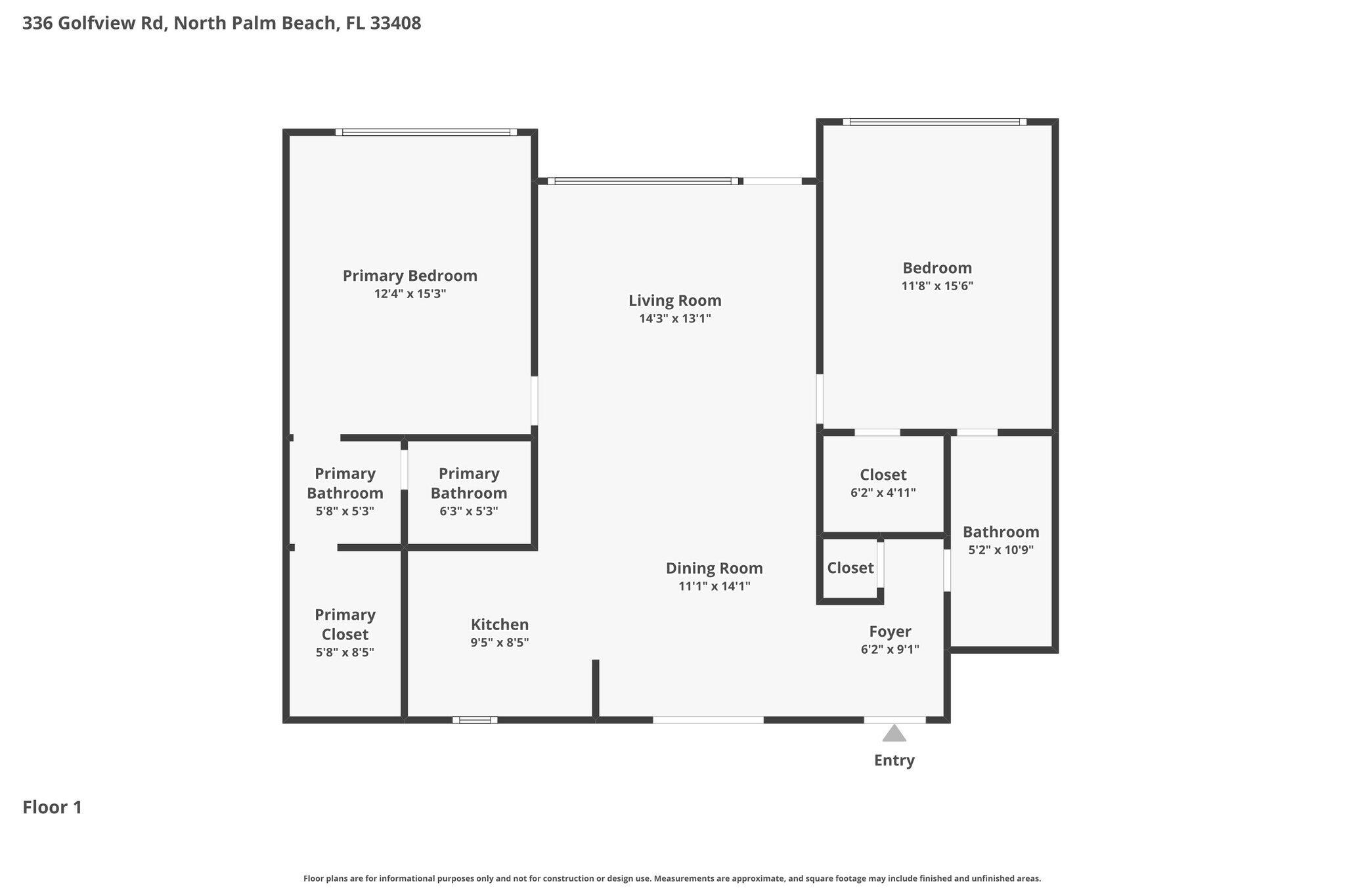 336 Golfview Road, Unit 619 North Palm Beach, FL 33408 - Photo 55 of 55 Floor Plan