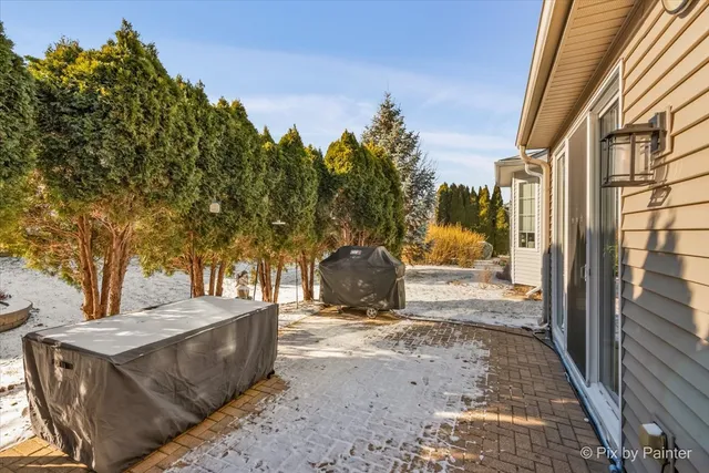 a view of outdoor space with seating area