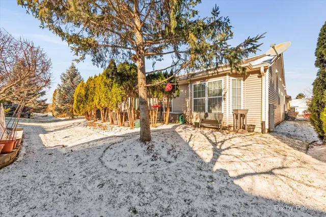 a view of backyard of the house