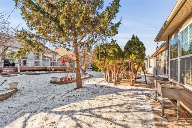 a view of a park with trees